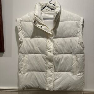 Oversized White Puffer Vest